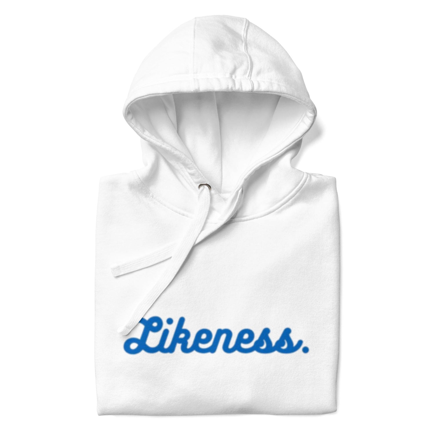 LIKENE$$ White Hoodie w/ Royal Blue cursive - LIKENE$$ Brand